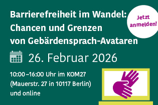 Online: 26. Februar 2026 – Chancen und Grenzen von Gebärdensprach-Avataren